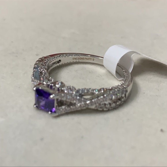 Ring Bomb Party Amethyst and White Topaz Ring - Size 9 - Picture 9 of 9